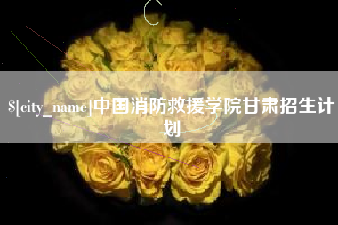 铜仁中国消防救援学院甘肃招生计划