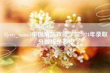 铜仁中国消防救援学院2024年录取分数线是多少