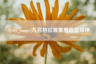 铜仁九宫格位置重要程度排序