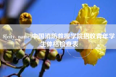 铜仁中国消防救援学院招收青年学生体格检查表